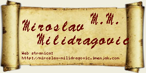 Miroslav Milidragović vizit kartica